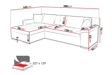 Camior Soffa med Divan 3-sits - Grön - Products - Möbler - Soffa - Divansoffa & schäslongsoffa - 3 sits soffa med divan