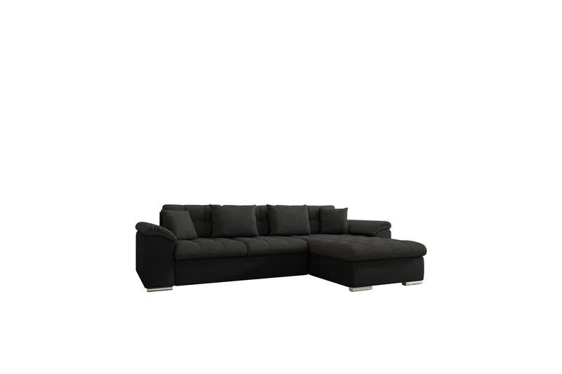 Camior Soffa med Divan 3-sits - Svart - Products - Möbler - Soffa - Divansoffa & schäslongsoffa - 3 sits soffa med divan