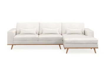 Copenhagen 4-sits Högervänd L-formad Divansoffa i Bouclé - Vit - Products - Möbler - Soffa - Divansoffa & schäslongsoffa - 4 sits soffa med divan