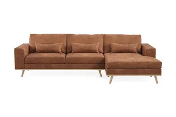 Copenhagen 4-sits Högervänd L-formad Divansoffa i Konstläder - Brun - Products - Möbler - Soffa - Divansoffa & schäslongsoffa - 4 sits soffa med divan