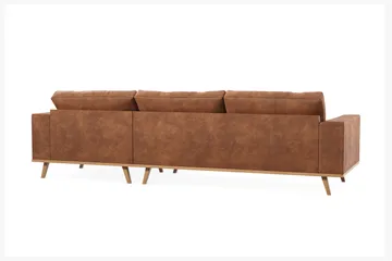 Copenhagen 4-sits Högervänd L-formad Divansoffa i Konstläder - Brun - Products - Möbler - Soffa - Divansoffa & schäslongsoffa - 4 sits soffa med divan