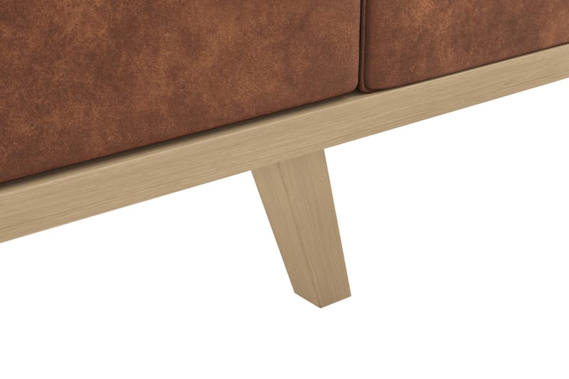 Copenhagen 4-sits Högervänd L-formad Divansoffa i Konstläder - Brun - Products - Möbler - Soffa - Divansoffa & schäslongsoffa - 4 sits soffa med divan