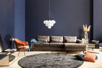 Copenhagen 4-sits Högervänd L-formad Divansoffa i Konstläder - Mörkgrå - Products - Möbler - Soffa - Divansoffa & schäslongsoffa - 4 sits soffa med divan