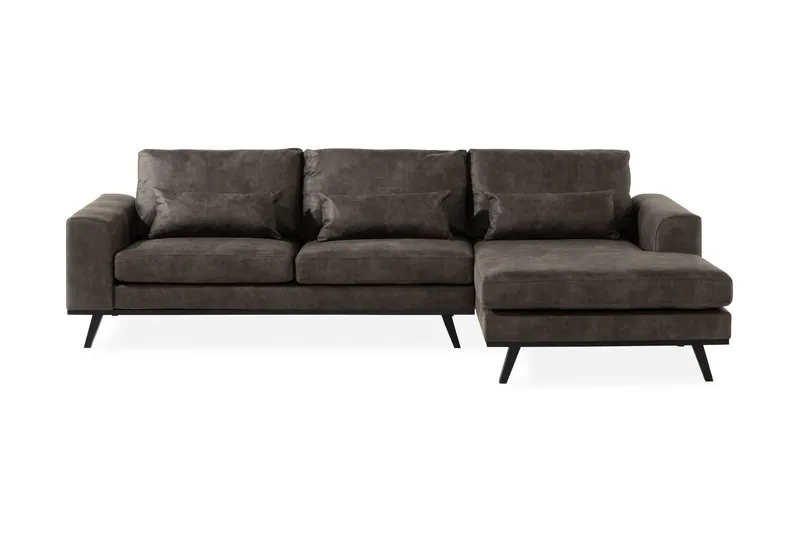 Copenhagen 4-sits Högervänd L-formad Divansoffa i Konstläder - Mörkgrå - Products - Möbler - Soffa - Divansoffa & schäslongsoffa - 4 sits soffa med divan