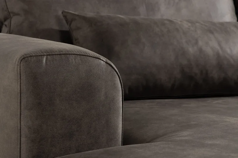 Copenhagen 4-sits Högervänd L-formad Divansoffa i Konstläder - Mörkgrå - Products - Möbler - Soffa - Divansoffa & schäslongsoffa - 4 sits soffa med divan