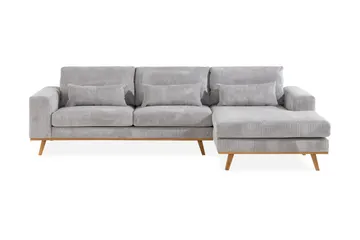 Copenhagen 4-sits Högervänd L-formad Divansoffa i Manchester - Ljusgrå - Products - Möbler - Soffa - Divansoffa & schäslongsoffa - 4 sits soffa med divan