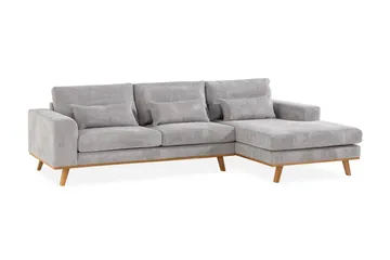 Copenhagen 4-sits Högervänd L-formad Divansoffa i Manchester - Ljusgrå - Products - Möbler - Soffa - Divansoffa & schäslongsoffa - 4 sits soffa med divan