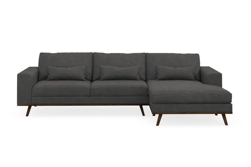Copenhagen 4-sits Högervänd L-formad Divansoffa i Manchester - Mörkgrå - Products - Möbler - Soffa - Divansoffa & schäslongsoffa - 4 sits soffa med divan