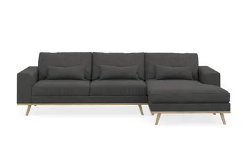 Copenhagen 4-sits Högervänd L-formad Divansoffa i Manchester - Mörkgrå - Products - Möbler - Soffa - Divansoffa & schäslongsoffa - 4 sits soffa med divan
