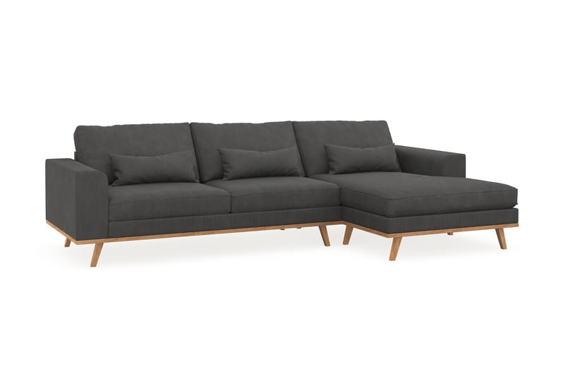 Copenhagen 4-sits Högervänd L-formad Divansoffa i Manchester - Mörkgrå - Products - Möbler - Soffa - Divansoffa & schäslongsoffa - 4 sits soffa med divan