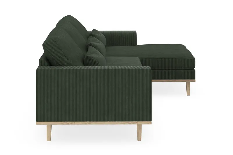 Copenhagen 4-sits Högervänd L-formad Divansoffa i Manchester - Mörkgrön - Products - Möbler - Soffa - Divansoffa & schäslongsoffa - 4 sits soffa med divan