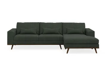Copenhagen 4-sits Högervänd L-formad Divansoffa i Manchester - Mörkgrön - Products - Möbler - Soffa - Divansoffa & schäslongsoffa - 4 sits soffa med divan