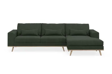 Copenhagen 4-sits Högervänd L-formad Divansoffa i Manchester - Mörkgrön - Products - Möbler - Soffa - Divansoffa & schäslongsoffa - 4 sits soffa med divan
