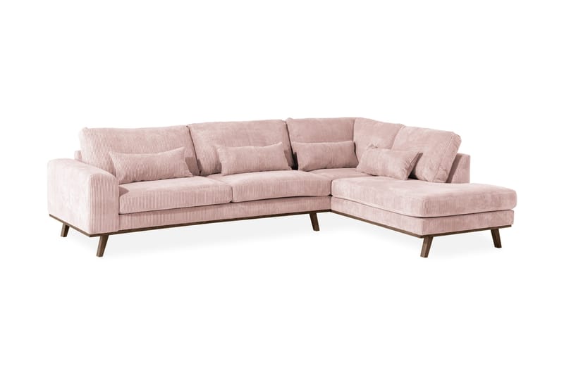 Copenhagen 4-sits Högervänd L-formad Divansoffa i Manchester - Rosa - Products - Möbler - Soffa - Divansoffa & schäslongsoffa - 4 sits soffa med divan