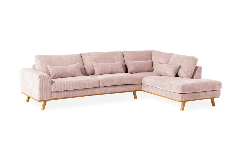 Copenhagen 4-sits Högervänd L-formad Divansoffa i Manchester - Rosa - Products - Möbler - Soffa - Divansoffa & schäslongsoffa - 4 sits soffa med divan