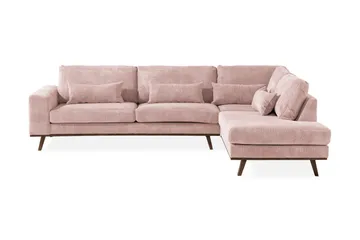 Copenhagen 4-sits Högervänd L-formad Divansoffa i Manchester - Rosa - Products - Möbler - Soffa - Divansoffa & schäslongsoffa - 4 sits soffa med divan