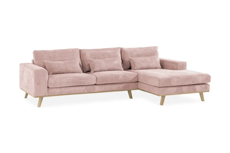 Copenhagen 4-sits Högervänd L-formad Divansoffa i Manchester - Rosa - Products - Möbler - Soffa - Divansoffa & schäslongsoffa - 4 sits soffa med divan