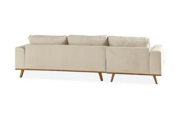 Copenhagen 4-sits Högervänd L-formad Divansoffa i Sammet - Beige - Products - Möbler - Soffa - Divansoffa & schäslongsoffa - 4 sits soffa med divan