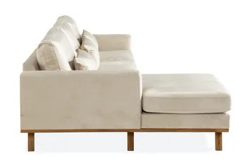 Copenhagen 4-sits Högervänd L-formad Divansoffa i Sammet - Beige - Products - Möbler - Soffa - Divansoffa & schäslongsoffa - 4 sits soffa med divan