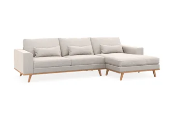 Copenhagen 4-sits Högervänd L-formad Divansoffa i Sammet - Krämvit - Products - Möbler - Soffa - Divansoffa & schäslongsoffa - 4 sits soffa med divan
