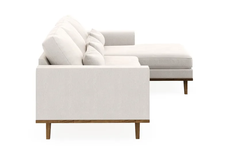 Copenhagen 4-sits Högervänd L-formad Divansoffa i Sammet - Krämvit - Products - Möbler - Soffa - Divansoffa & schäslongsoffa - 4 sits soffa med divan