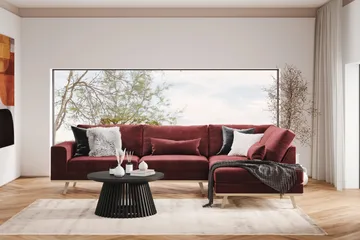 Copenhagen 4-sits Högervänd L-formad Divansoffa i Sammet - Lila - Products - Möbler - Soffa - Divansoffa & schäslongsoffa - 4 sits soffa med divan