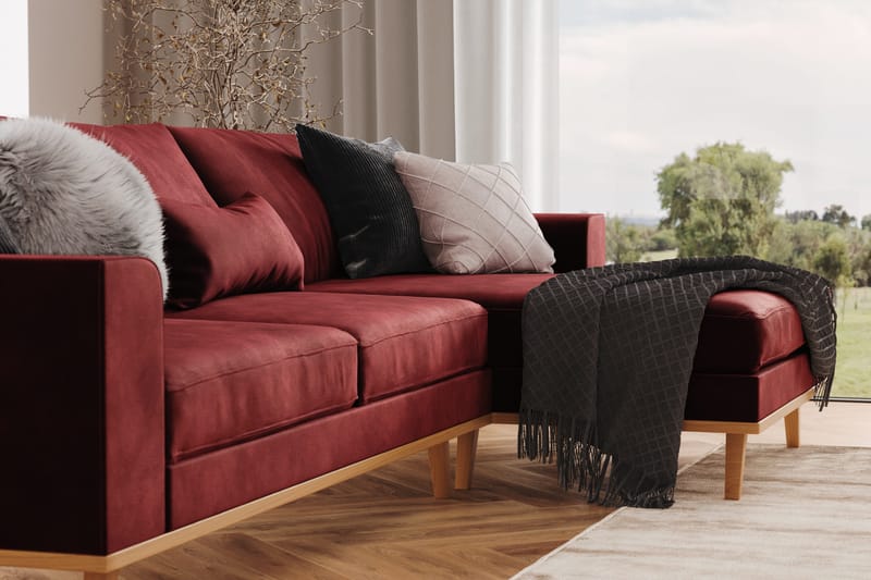 Copenhagen 4-sits Högervänd L-formad Divansoffa i Sammet - Lila - Products - Möbler - Soffa - Divansoffa & schäslongsoffa - 4 sits soffa med divan
