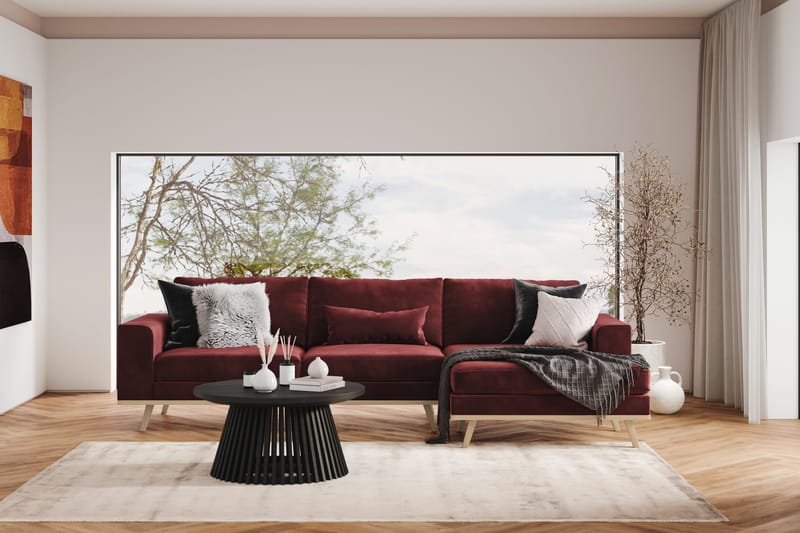 Copenhagen 4-sits Högervänd L-formad Divansoffa i Sammet - Lila - Products - Möbler - Soffa - Divansoffa & schäslongsoffa - 4 sits soffa med divan