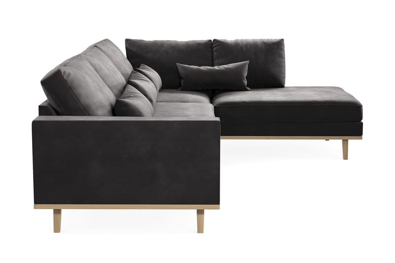 Copenhagen 4-sits Högervänd L-formad Divansoffa i Sammet - Mörkgrå - Products - Möbler - Soffa - Divansoffa & schäslongsoffa - 4 sits soffa med divan