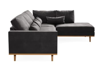 Copenhagen 4-sits Högervänd L-formad Divansoffa i Sammet - Mörkgrå - Products - Möbler - Soffa - Divansoffa & schäslongsoffa - 4 sits soffa med divan