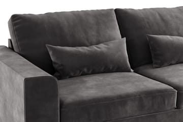Copenhagen 4-sits Högervänd L-formad Divansoffa i Sammet - Mörkgrå - Products - Möbler - Soffa - Divansoffa & schäslongsoffa - 4 sits soffa med divan