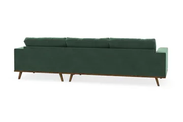 Copenhagen 4-sits Högervänd L-formad Divansoffa i Sammet - Mörkgrön - Products - Möbler - Soffa - Divansoffa & schäslongsoffa - 4 sits soffa med divan
