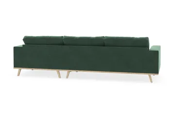 Copenhagen 4-sits Högervänd L-formad Divansoffa i Sammet - Mörkgrön - Products - Möbler - Soffa - Divansoffa & schäslongsoffa - 4 sits soffa med divan