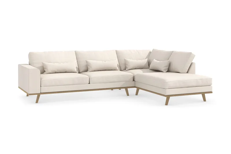 Copenhagen 4-sits Högervänd L-formad Divansoffa i Tyg - Beige - Products - Möbler - Soffa - Divansoffa & schäslongsoffa - 4 sits soffa med divan