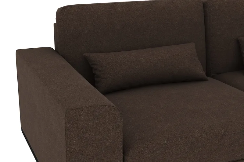 Copenhagen 4-sits Högervänd L-formad Divansoffa i Tyg - Brun - Products - Möbler - Soffa - Divansoffa & schäslongsoffa - 4 sits soffa med divan