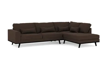 Copenhagen 4-sits Högervänd L-formad Divansoffa i Tyg - Brun - Products - Möbler - Soffa - Divansoffa & schäslongsoffa - 4 sits soffa med divan