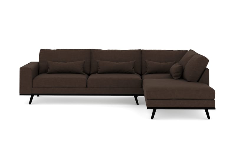 Copenhagen 4-sits Högervänd L-formad Divansoffa i Tyg - Brun - Products - Möbler - Soffa - Divansoffa & schäslongsoffa - 4 sits soffa med divan