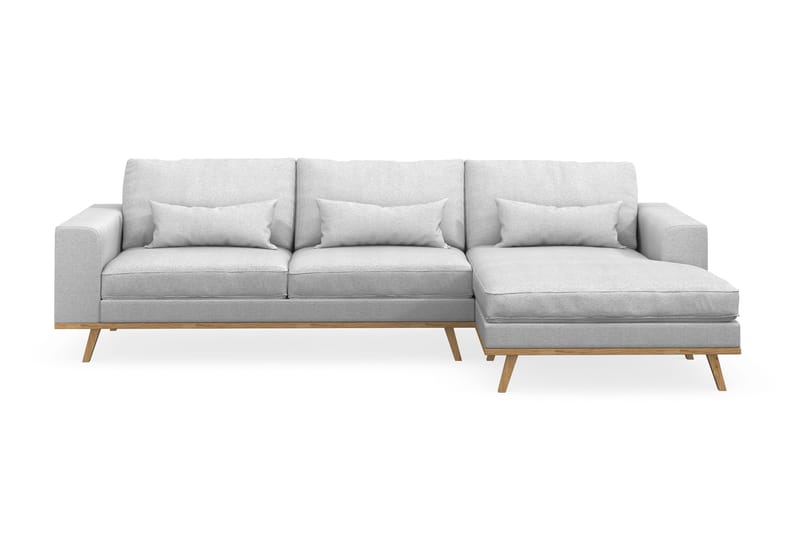 Copenhagen 4-sits Högervänd L-formad Divansoffa i Tyg - Ljusgrå - Products - Möbler - Soffa - Divansoffa & schäslongsoffa - 4 sits soffa med divan