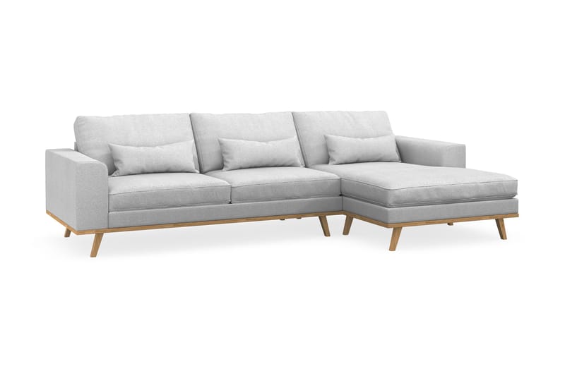 Copenhagen 4-sits Högervänd L-formad Divansoffa i Tyg - Ljusgrå - Products - Möbler - Soffa - Divansoffa & schäslongsoffa - 4 sits soffa med divan