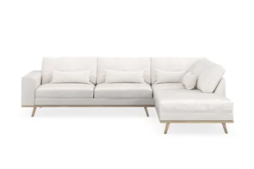 Copenhagen 4-sits Högervänd L-formad Schäslongsoffa i Bouclé - Vit - Products - Möbler - Soffa - Divansoffa & schäslongsoffa - 4 sits soffa med divan