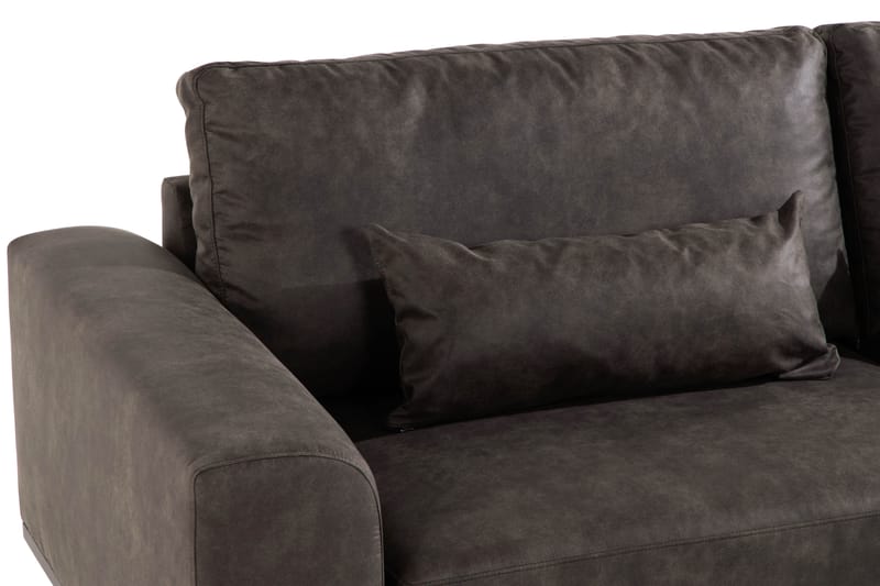 Copenhagen 4-sits Högervänd L-formad Schäslongsoffa i Konstläder - Mörkgrå - Products - Möbler - Soffa - Divansoffa & schäslongsoffa - 4 sits soffa med divan