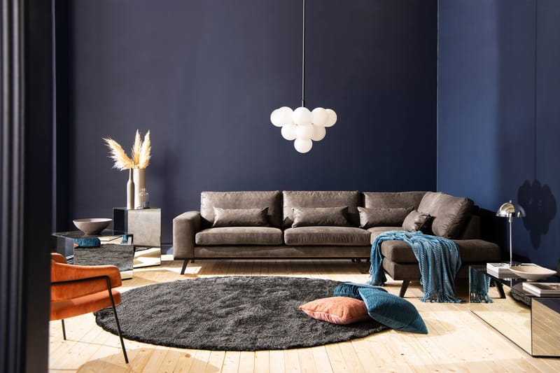 Copenhagen 4-sits Högervänd L-formad Schäslongsoffa i Konstläder - Mörkgrå - Products - Möbler - Soffa - Divansoffa & schäslongsoffa - 4 sits soffa med divan