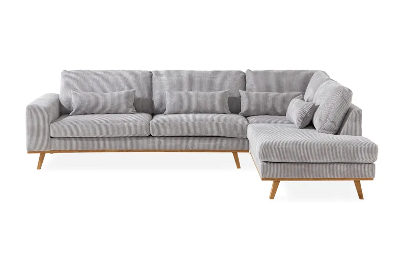 Copenhagen 4-sits Högervänd L-formad Schäslongsoffa i Manchester - Ljusgrå - Products - Möbler - Soffa - Divansoffa & schäslongsoffa - 4 sits soffa med divan