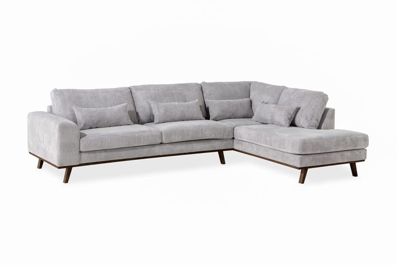 Copenhagen 4-sits Högervänd L-formad Schäslongsoffa i Manchester - Ljusgrå - Products - Möbler - Soffa - Divansoffa & schäslongsoffa - 4 sits soffa med divan