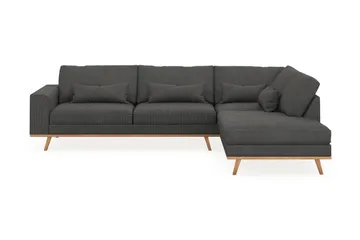 Copenhagen 4-sits Högervänd L-formad Schäslongsoffa i Manchester - Mörkgrå - Products - Möbler - Soffa - Divansoffa & schäslongsoffa - 4 sits soffa med divan