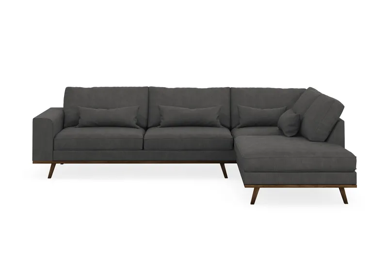 Copenhagen 4-sits Högervänd L-formad Schäslongsoffa i Manchester - Mörkgrå - Products - Möbler - Soffa - Divansoffa & schäslongsoffa - 4 sits soffa med divan