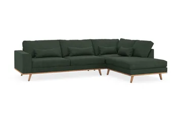 Copenhagen 4-sits Högervänd L-formad Schäslongsoffa i Manchester - Mörkgrön - Products - Möbler - Soffa - Divansoffa & schäslongsoffa - 4 sits soffa med divan
