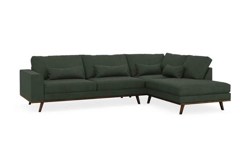 Copenhagen 4-sits Högervänd L-formad Schäslongsoffa i Manchester - Mörkgrön - Products - Möbler - Soffa - Divansoffa & schäslongsoffa - 4 sits soffa med divan