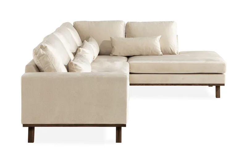 Copenhagen 4-sits Högervänd L-formad Schäslongsoffa i Sammet - Beige - Products - Möbler - Soffa - Divansoffa & schäslongsoffa - 4 sits soffa med divan