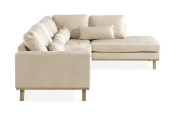 Copenhagen 4-sits Högervänd L-formad Schäslongsoffa i Sammet - Beige - Products - Möbler - Soffa - Divansoffa & schäslongsoffa - 4 sits soffa med divan